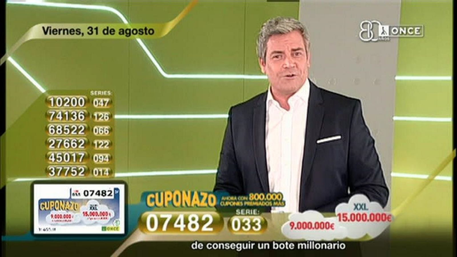 Sorteo ONCE - 31/08/18 - ver ahora