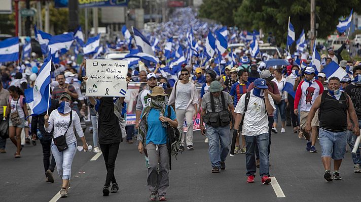 Telediario 1 - Enfrentamientos en Nicaragua en una nueva marcha contra el Gobierno de Daniel Ortega