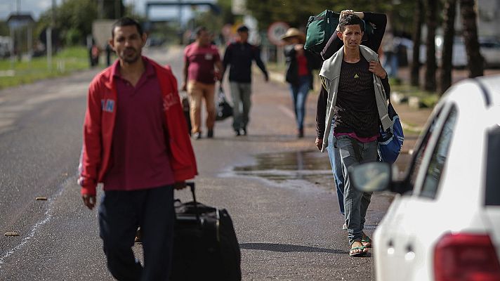 Telediario 1 - Pacaraima: así es el paso fronterizo por el que cientos de venezolanos llegan diariamente a Brasil