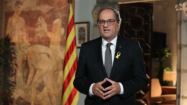 Telediario 1 - Quim Torra, en su discurso de la Diada: "O resistimos y avanzamos o nos conformamos"