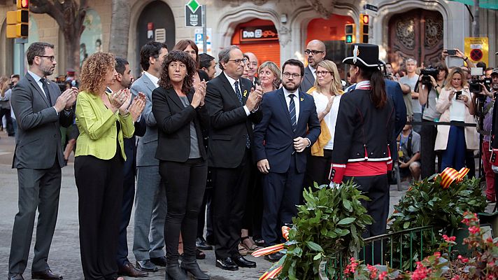 Telediario 1 - Los líderes independentistas reivindican la libertad de los políticos presos en la Diada