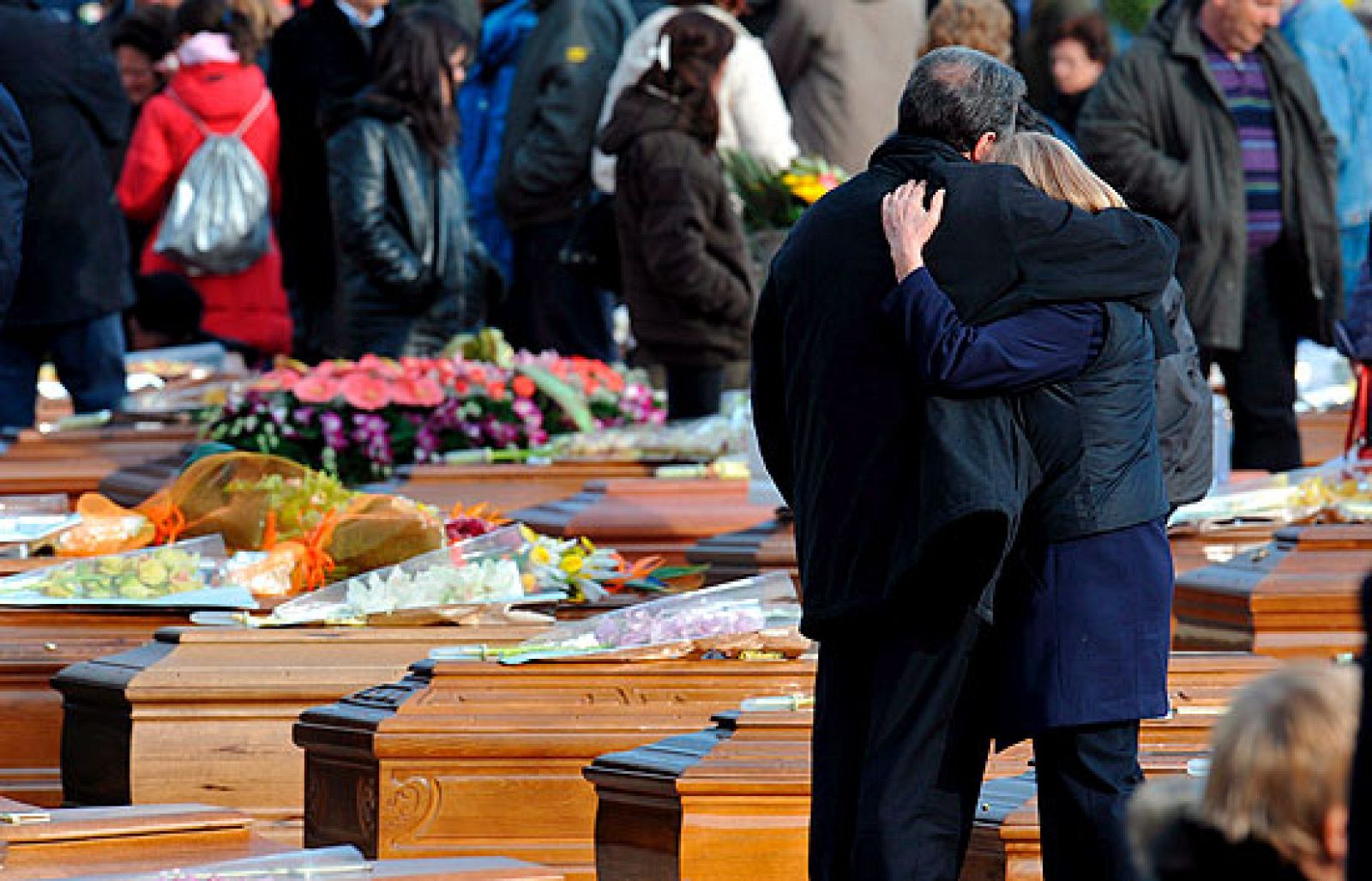 Preparativos para el funeral de Estado de las víctimas del terremoto en Italia.