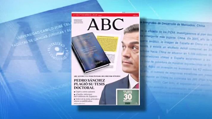Telediario 1 - Varios medios apuntan a que Pedro Sánchez cometió plagio en su tesis