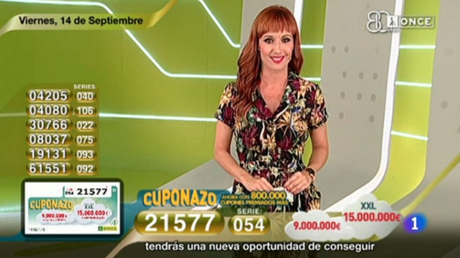 Sorteo ONCE - 14/09/18 - ver ahora