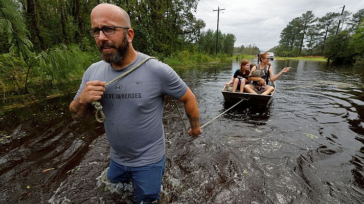 Telediario 1 - Inundaciones en Carolina del Norte por el huracán Florence