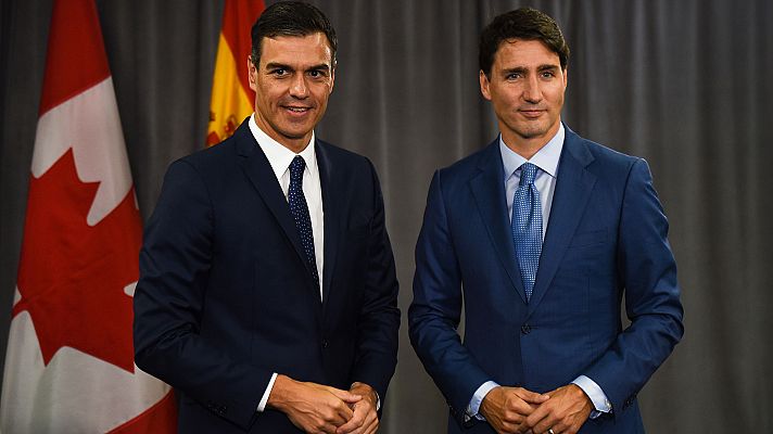 Telediario 1 - Sánchez señala la "lección" de Quebec como ejemplo para solucionar "crisis políticas"