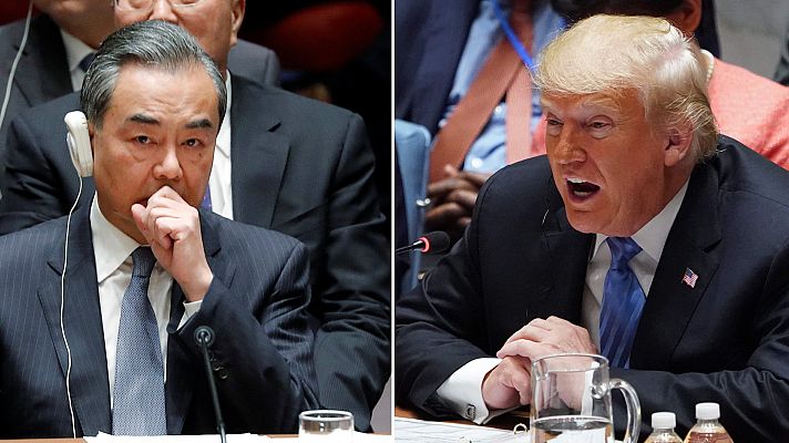 Telediario 1 - Trump acusa a China de intentar interferir en las legislativas de noviembre