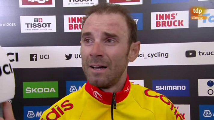 Mundiales de Ciclismo - Valverde, emocionado: "Es increíble, han sido muchos años luchando"
