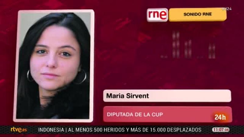 María Sirvent (CUP) lamenta las "cargas desproporcionadas" de los Mossos contra "el movimiento popular"
