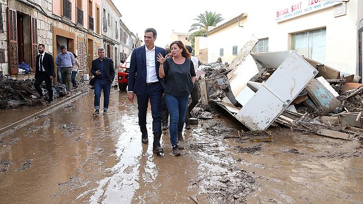 Telediario 1 - Sánchez visita la zona afectada en Mallorca