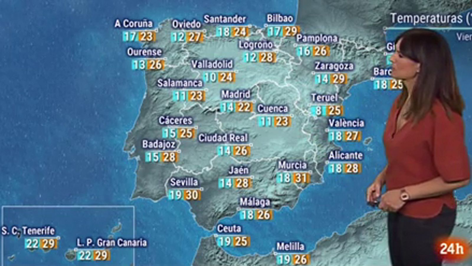 Las temperaturas ascenderán hoy de manera generalizada, subida que será más acusada en el tercio norte peninsular, excepto en el noreste de Cataluña y Baleares, donde se producirán pocos cambios, informa la Agencia Estatal de Meteorología (Aemet).