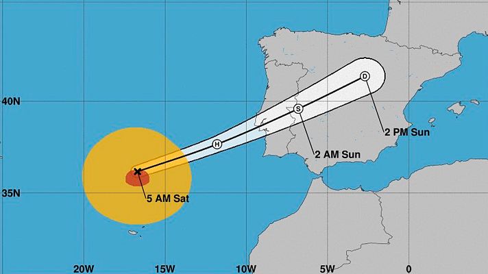 El tiempo - El huracán Leslie podría alcanzar el oeste de la península ibérica esta medianoche