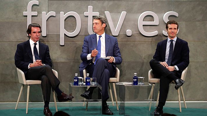 Telediario 1 - Aznar ve a Casado como "una gran esperanza" para la "refundación" del centroderecha