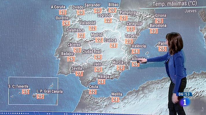El tiempo - Lluvias fuertes en Canarias y temperaturas estables en Península
