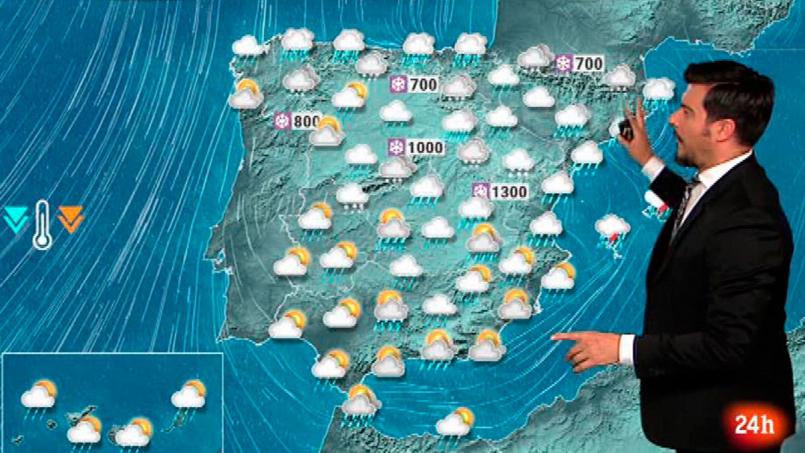 Temporal en la Península y en Baleares, con nieve y desplome de las temperaturas