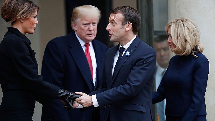 Telediario 1 - Encuentro cordial entre Trump y Macron