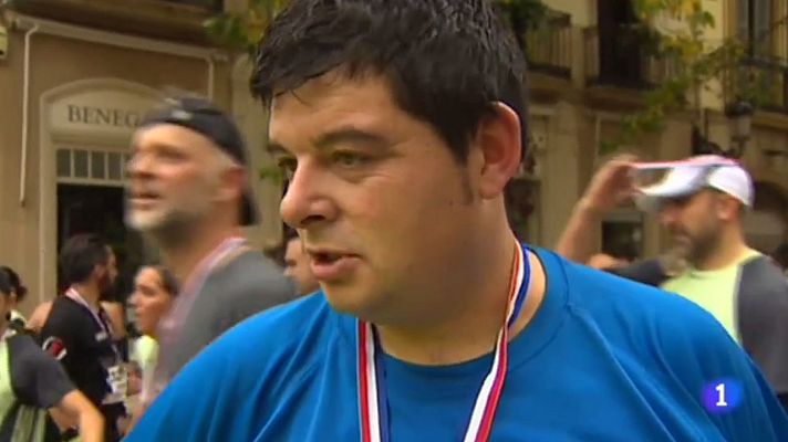 Telediario 1 - Ganador de dos grandes carreras: la lucha contra el cáncer de pulmón y la Behobia-San Sebastián