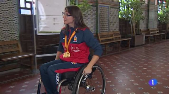 Telediario 1 - Isabel Fernández se cuelga el oro en la modalidad de kata en silla de ruedas