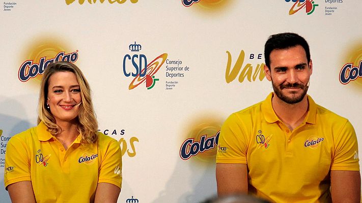 Telediario 1 - Mireia Belmonte y Saúl Craviotto, en la clausura de las Becas Vamos