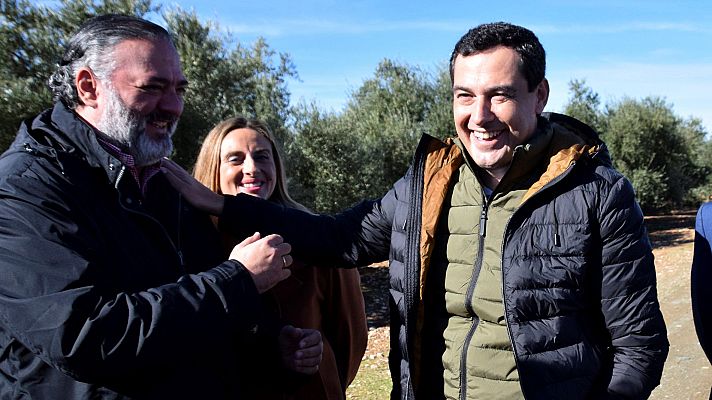 Telediario 1 - Elecciones Andalucía 2018 | Moreno se muestra dispuesto a pactar con Cs y acusa al PSOE "introducir" a Vox en campaña