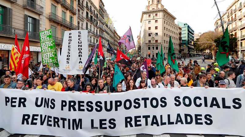 Nueva jornada de protestas contra los recortes en Cataluña