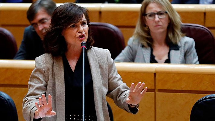 Telediario 1 - Calvo descarta el cese de Tezanos y acusa al PP de laminar las instituciones cuando pierden el poder