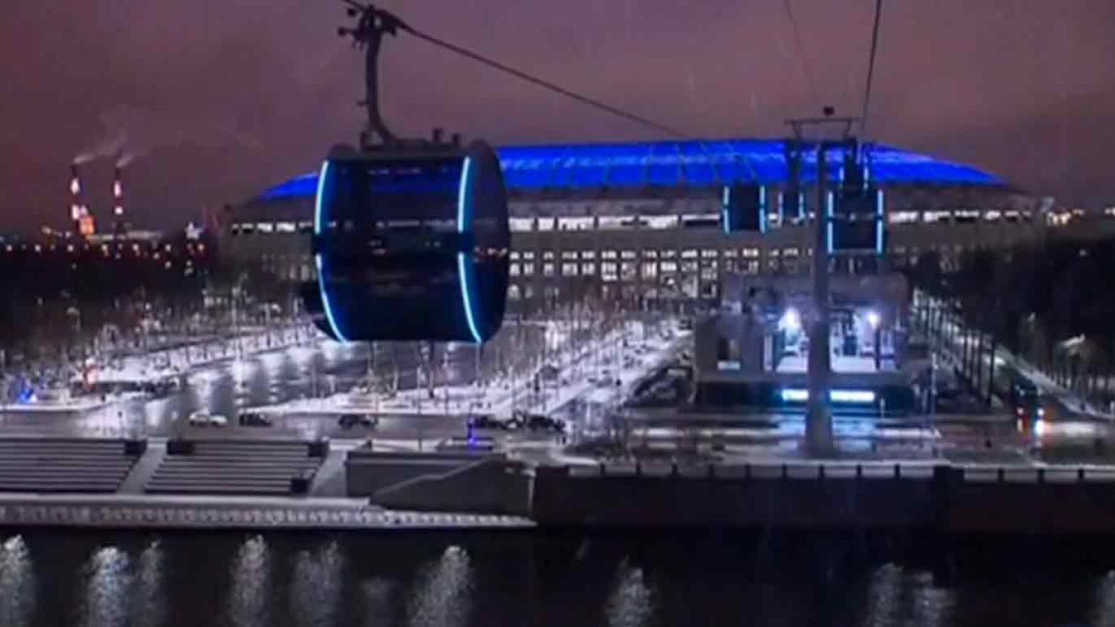 El teleférico sobre el estadio Luzhniki entra en funcionamiento seis meses después del Mundial | Ver