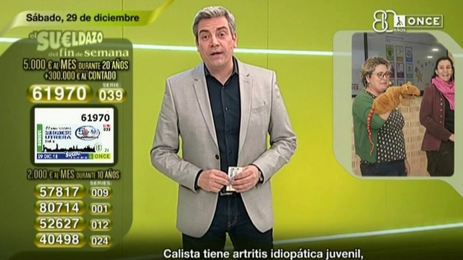 Sorteo ONCE - 29/12/18 - ver ahora