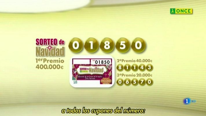Sorteos ONCE - Sorteo ONCE - Sorteo de Navidad - 01/01/19
