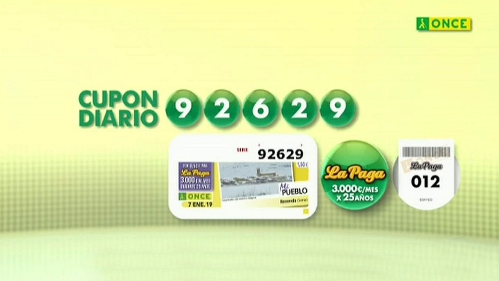 Sorteo ONCE - 07/01/19 - ver ahora