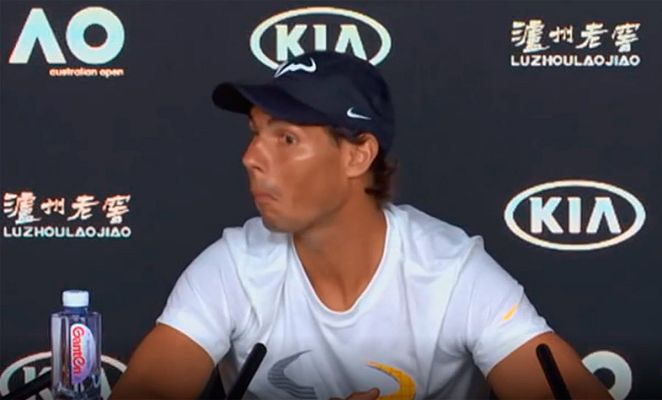 Telediario 1 - Nadal bromea con un periodista que se quedó dormido durante la rueda de prensa