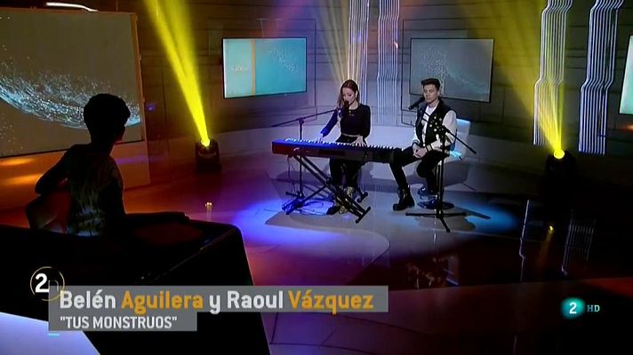 La 2 Noticias - Belén Aguilera y Raoul Vázquez cantan `Tus monstruos¿