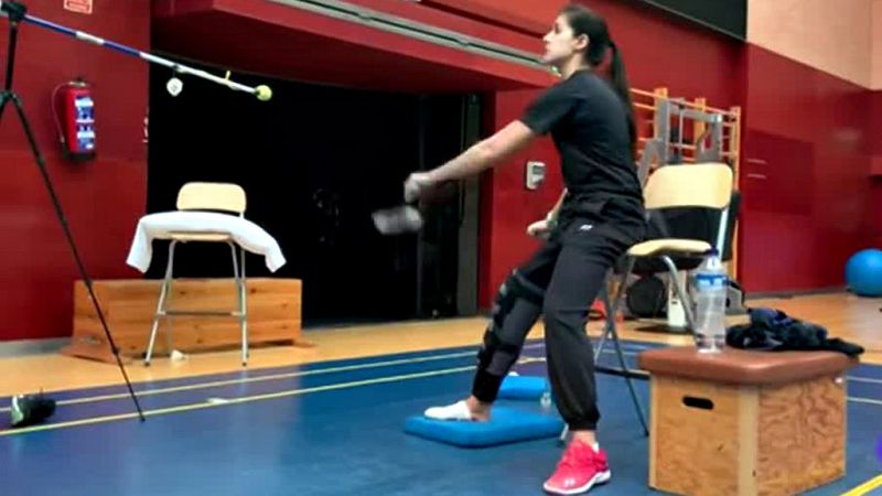 La campeona de bádminton ya ha empezado la recuperación a pesar de tener inmovilizada la pierna derecha.