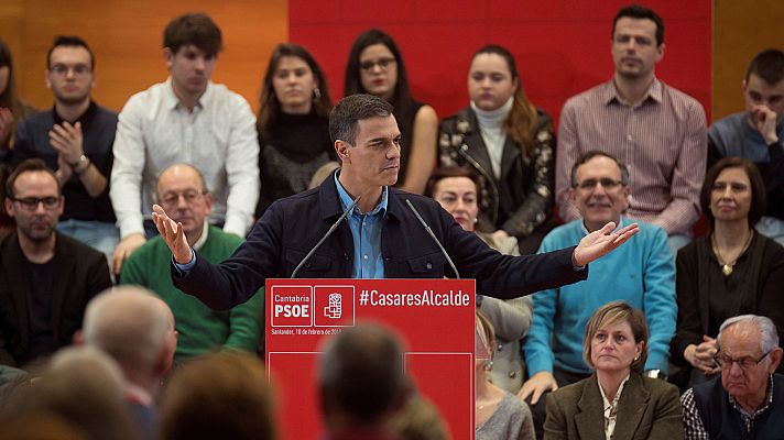 Telediario 1 - Sánchez asegura que el Gobierno trabaja "para unir a los españoles, no para enfrentarlos como están haciendo las derechas"
