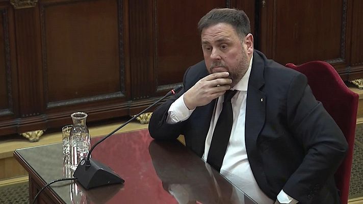 Telediario 1 - Junqueras se declara como un "preso político" y critica que se le juzgue "por sus ideas"
