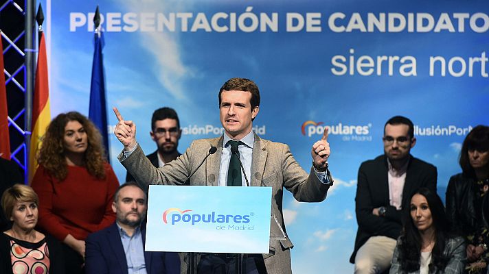 Telediario 1 - Casado dice que el PP defiende la Constitución y la unidad de España frente al "caos" de Sánchez