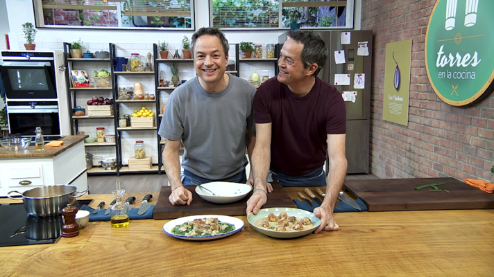 Torres en la cocina - Crema de setas y pies de cerdo en salsa verde