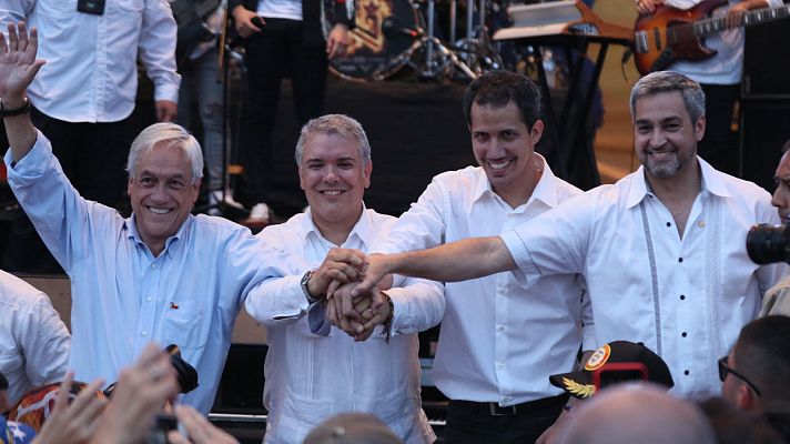  - Juan Guaidó asiste al concierto en la ciudad colombiana de Cúcuta.