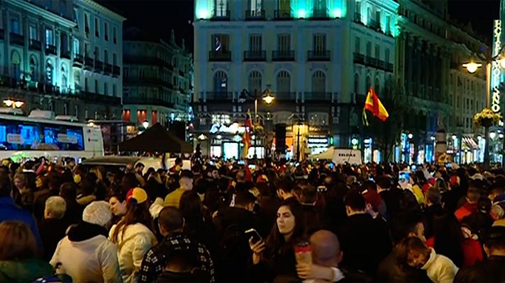 Telediario 1 - Manifestaciones en ciudades españolas para pedir que la ayuda humanitaria entre en Venezuela