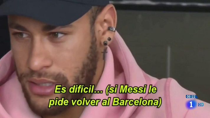 Telediario 1 - Neymar se emociona al hablar de Messi y su eventual regreso a Barcelona