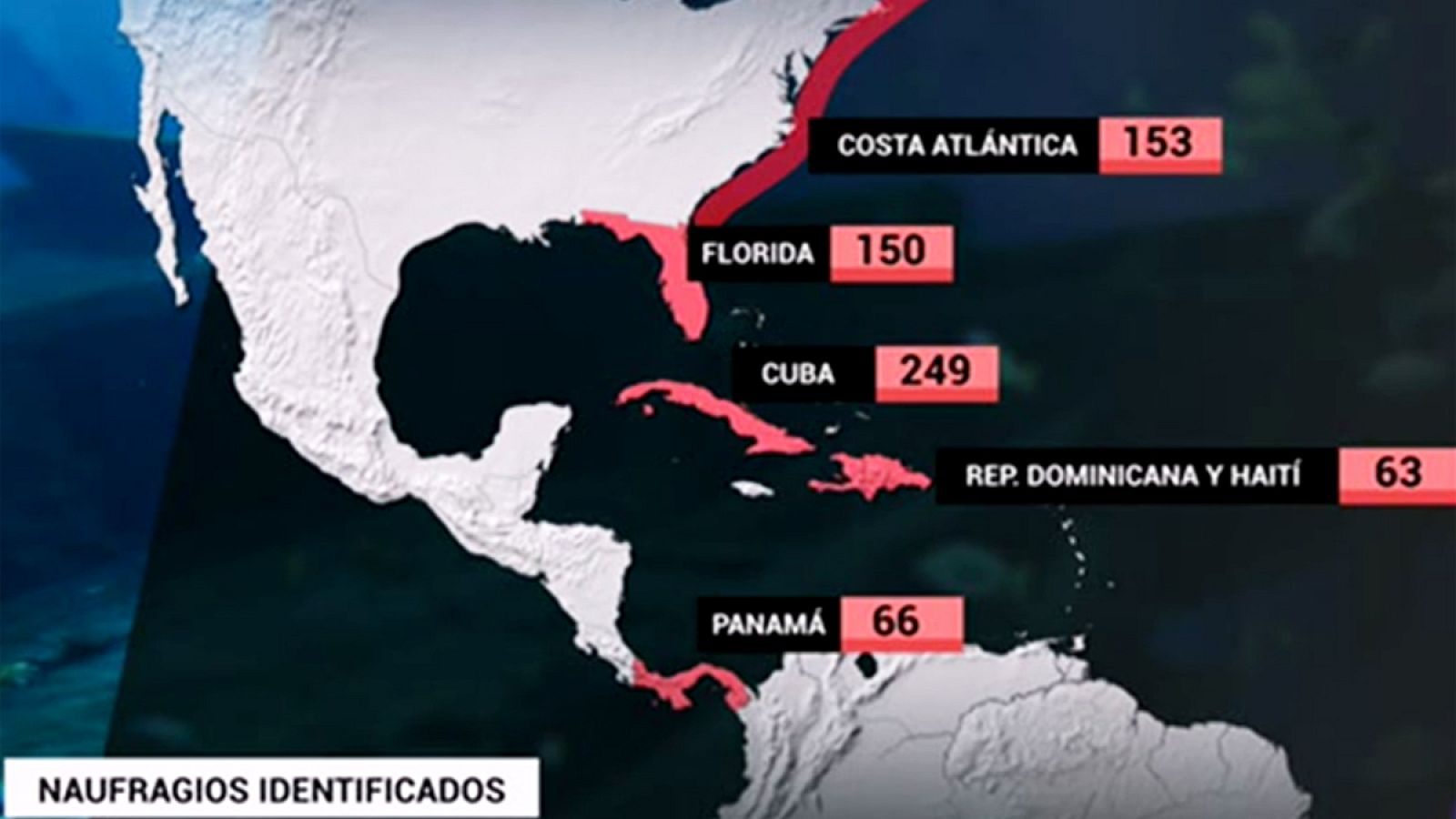 El mapa de los naufragios del Imperio español | Ver