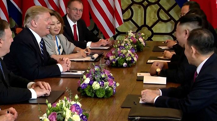 Telediario 1 - Kim Jong-un dice que no estaría en Vietnam si no quisiera la desnuclearización