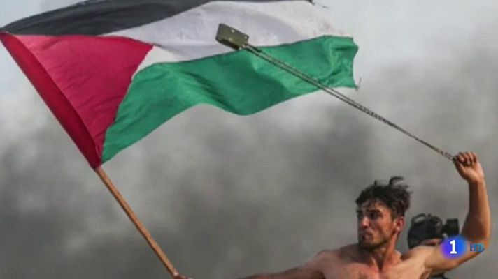 Telediario 1 - Las protestas que se registran cada viernes en la Franja de Gaza deja 17 palestinos heridos
