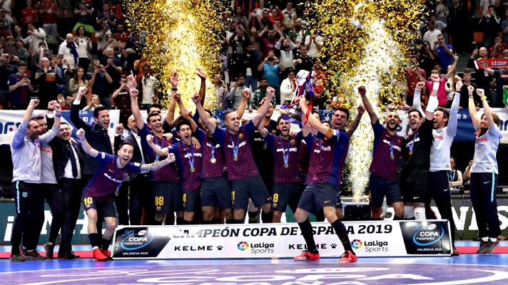 Telediario 1 - El Barça vuelve a ganar la Copa de España de Fútbol Sala seis años después
