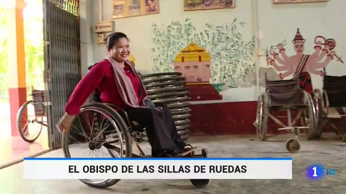 Telediario 1 - El Obispo de las Sillas de Ruedas