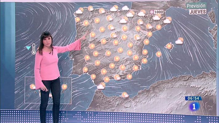 El tiempo - Hoy, temperaturas en aumento en el noroeste y el centro peninsulares