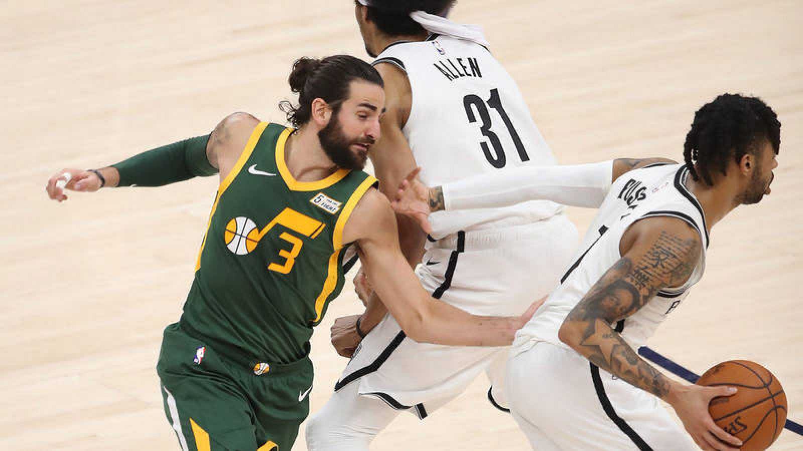 Recital de Ricky Rubio en la victoria de Jazz