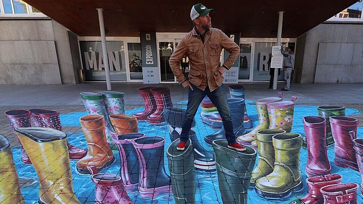 Telediario 1 - Madrid celebra el Día Mundial del Agua con una obra efímera del artista holandés Leon Keer