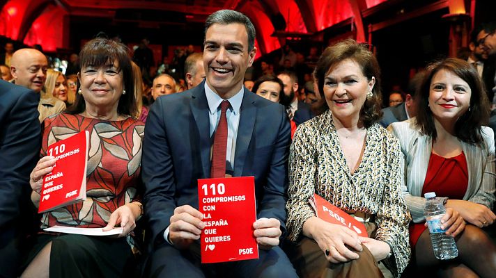 Telediario 1 - Pedro Sánchez presenta el programa electoral para el 28-A acompañado de sus ministros