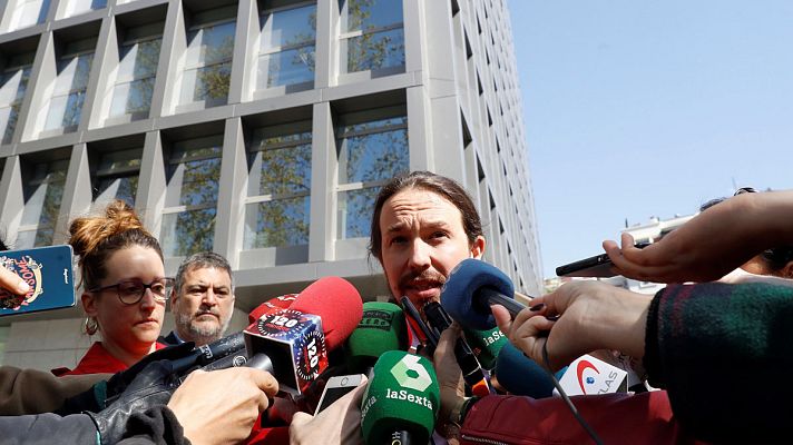 Telediario 1 - Pablo Iglesias comparece en la Audiencia Nacional como perjudicado en el caso Villarejo